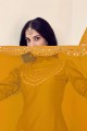 Patiala Suit in Mustard  Silk with Embroidered