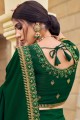 Green Saree with Resham,zari,embroidered Silk