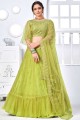 Green Party Lehenga Choli in Embroidered Net
