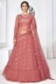 Embroidered Party Lehenga Choli in Pink Net