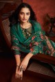 Embroidered Viscose Green Eid Palazzo Suit with Dupatta