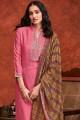 Pink Digital print Silk Eid Palazzo Suit