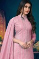 Pink Chanderi Embroidered Eid Salwar Kameez with Dupatta