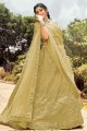 Organza Pista  Party Lehenga Choli in Embroidered