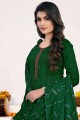 Embroidered Chanderi Green Eid Salwar Kameez with Dupatta