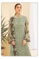 Faux georgette Embroidered  Pista  Eid Pakistani Suit with Dupatta