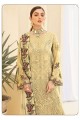 Yellow Embroidered Eid Pakistani Suit in Faux georgette