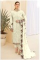 Faux georgette Eid Pakistani Suit in White with Embroidered