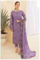 Embroidered Violet Faux georgette Eid Pakistani Suit
