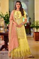 Faux georgette Eid Pakistani Suit with Embroidered