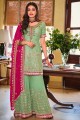 Pista  Eid Sharara Suit in Embroidered Faux georgette
