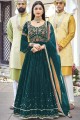 Faux georgette Embroidered Rama Eid Anarkali Suit with Dupatta