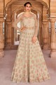 Net Eid Anarkali Suit with Embroidered