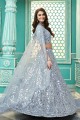 Embroidered Party Lehenga Choli in Sky blue Georgette