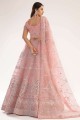 Embroidered Net Party Lehenga Choli in Baby pink