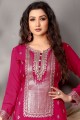 Chinon chiffon Pink Eid Sharara Suit in Embroidered
