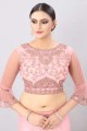 Net Party Lehenga Choli in Pink with Embroidered