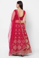 Magenta Party Lehenga Choli in Net with Embroidered