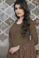 Mouve  Eid Salwar Kameez with Embroidered Cotton