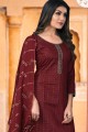 Salwar Kameez in Coffee  Cotton with Embroidered