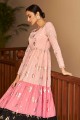 Peach Georgette Gown Dress