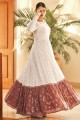 White Georgette Gown Dress