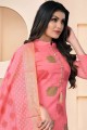 Banarsi jacquard Pink Salwar Kameez in Weaving