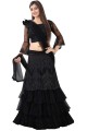 Embroidered Net Party Lehenga Choli in Black with Dupatta