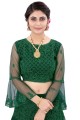 Net Green Party Lehenga Choli in Embroidered