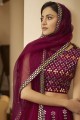Georgette Dark pink Party Lehenga Choli in Embroidered
