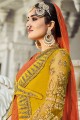Mustard orange Silk Embroidered Eid Anarkali Suit with Dupatta