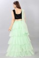Party Lehenga Choli Embroidered  in Green Net