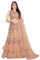 Net Rose pink Party Lehenga Choli in Embroidered
