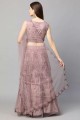 Net Party Lehenga Choli in Pink with Stone with moti