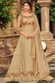 Brown Net Embroidered Eid Anarkali Suit with Dupatta