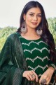 Eid Sharara Suit in Green Faux georgette with Embroidered