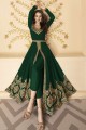 Green Embroidered Eid Anarkali Suit in Georgette