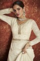 White Embroidered Georgette Eid Anarkali Suit
