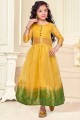 Yellow Silk and organza Girls Dress