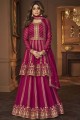 Pink Georgette Embroidered Eid Sharara Suit with Dupatta