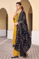 Faux georgette Eid Palazzo Suit in Yellow with Stone with moti
