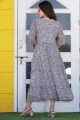 Grey Georgette Gown Dress