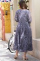 Blue Georgette Gown Dress