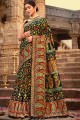 Black Silk Saree with Printed