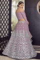 Party Lehenga Choli in Mauve  Georgette with Embroidered