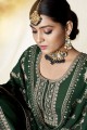 Georgette Eid Sharara Suit with Embroidered in Green