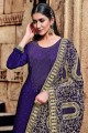 Stone with moti Georgette Eid palazzo Suit in Purple with Dupatta