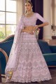 Embroidered Party Lehenga Choli in Pink Crepe