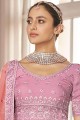 Organza Embroidered Pink Party Lehenga Choli with Dupatta