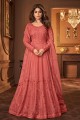Georgette Anarkali Suit with Embroidered